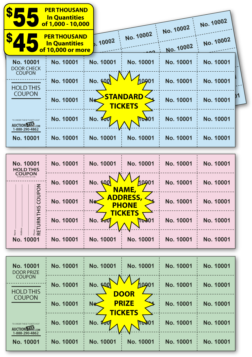 chinese auction tickets, Basket Raffle Tickets, tricky tray tickets, raffleticketscheap